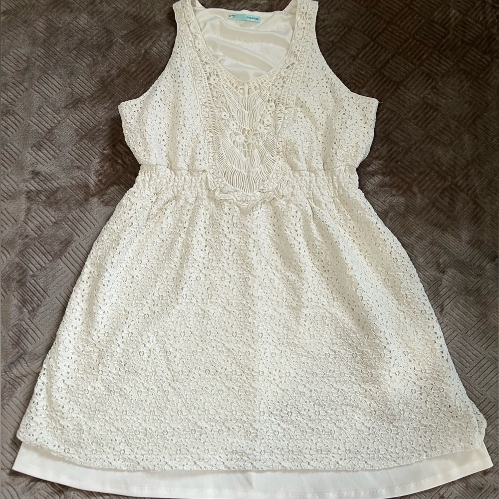 Maurice’s - cream eyelet overlay dress. SZ XXL